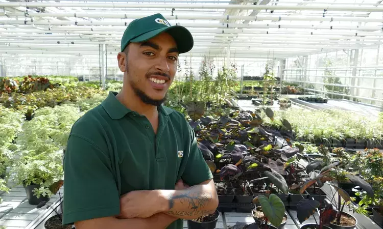 Hyde Park apprentice Malachi Yarker in the Hyde Park nursery