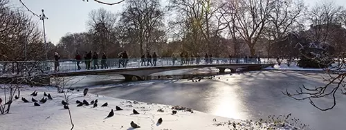 St. James's Park lake in winter