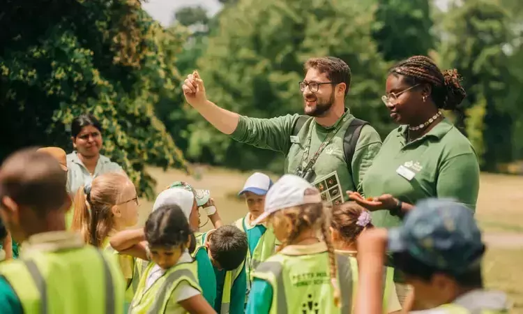Learning officers with school children in Hyde Park